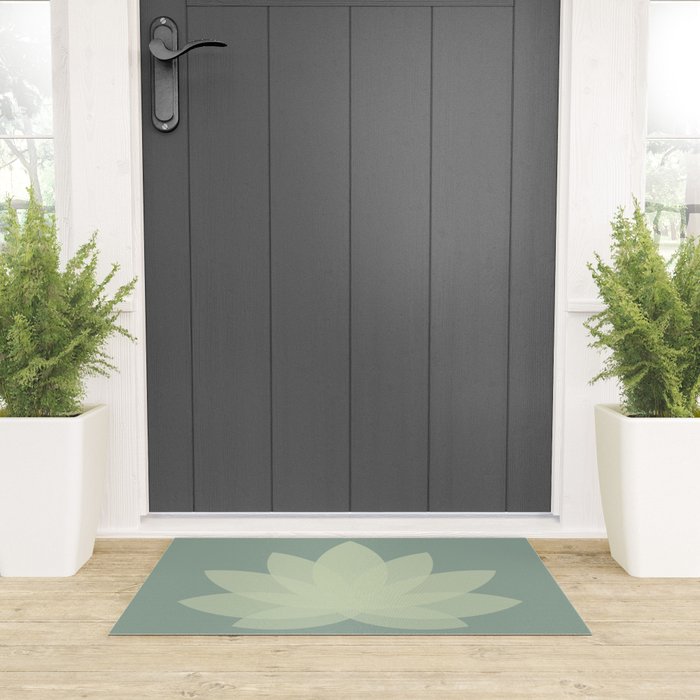 Lotus Flower Minimalism XIV Welcome Mat Gallery Image 3