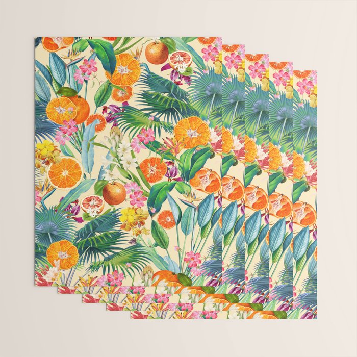 Tropical Orange Garden II Wrapping Paper Gallery Image 3