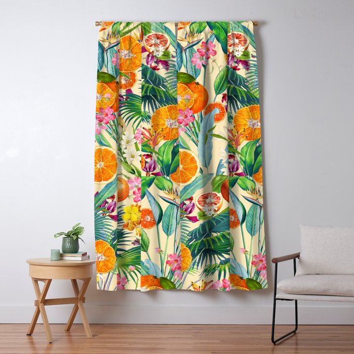 Tropical Orange Garden II Window Curtain Gallery Image 5
