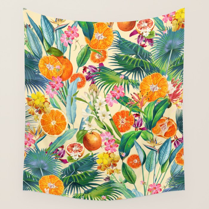 Tropical Orange Garden II Wall Tapestry Gallery Image 4