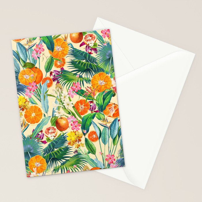 Tropical Orange Garden II Stationery Card Gallery Image 2