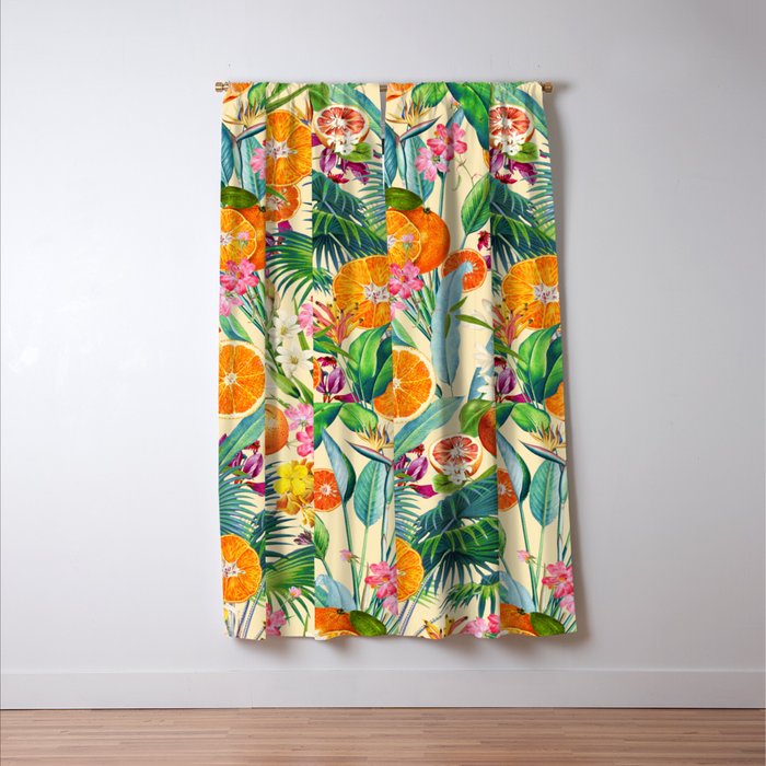 Tropical Orange Garden II Window Curtain Gallery Image 3