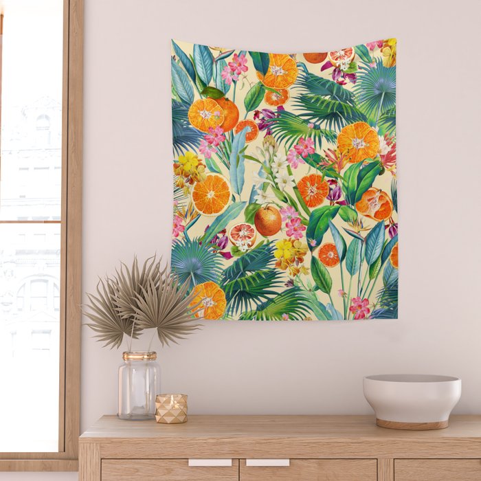 Tropical Orange Garden II Wall Tapestry Gallery Image 2