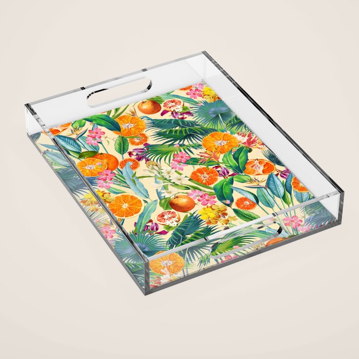 Tropical Orange Garden II Acrylic Tray Gallery Image 1