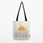 Sunrise Ocean -  Mid Century Modern Style Tote Bag Gallery Image 2