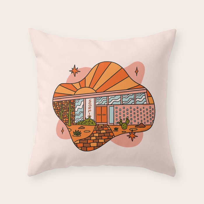 Scorpio Mid Century House Throw Pillow Gallery Image 1