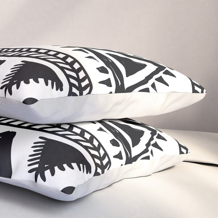 Tribal black and white Pillow Sham Gallery Image 3