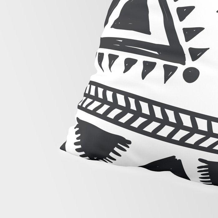 Tribal black and white Pillow Sham Gallery Image 4