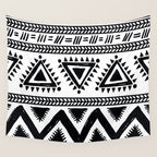 Tribal black and white Wall Tapestry Gallery Image 4