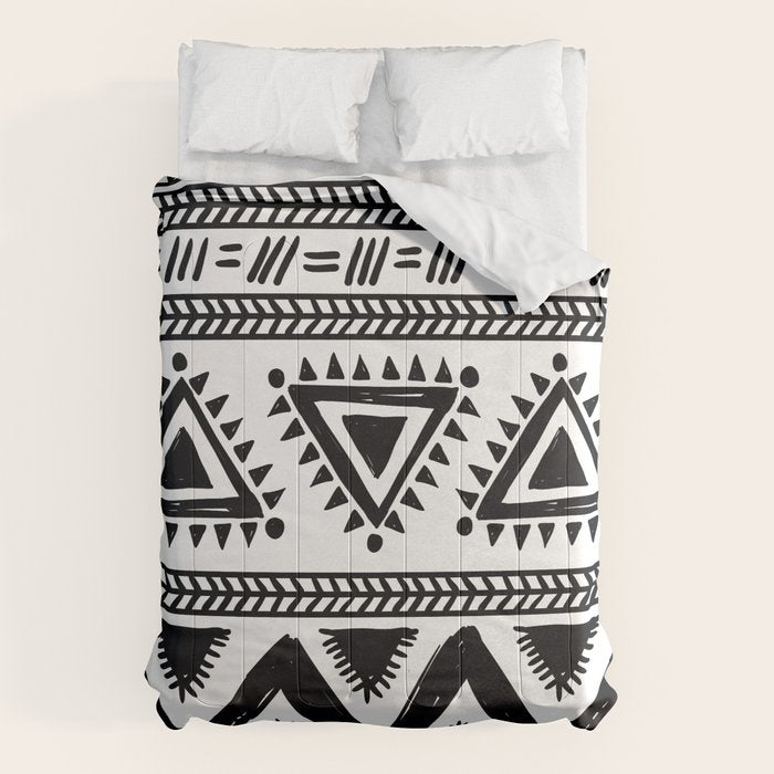 Tribal black and white Comforter Gallery Image 6
