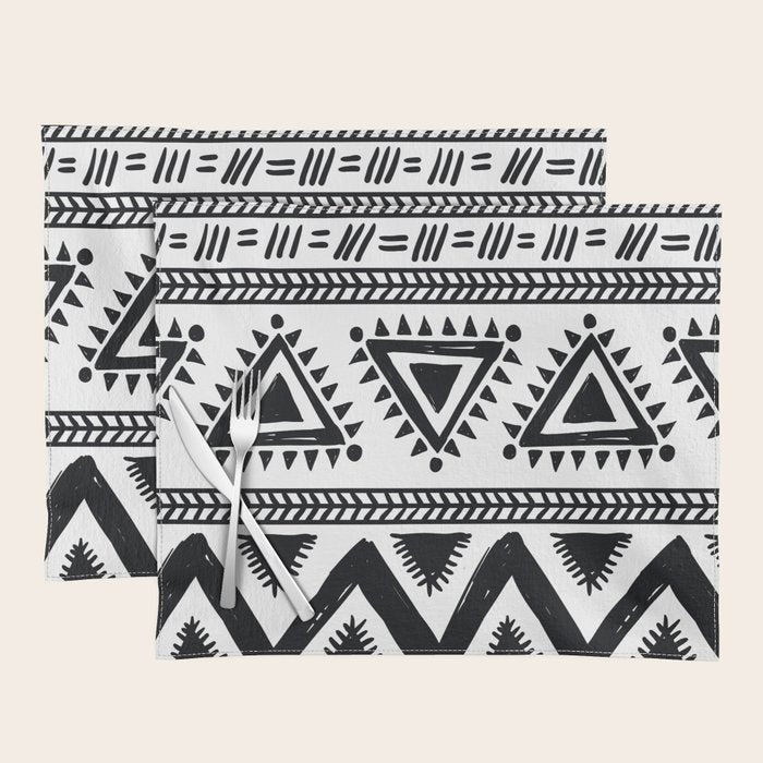 Tribal black and white Placemat Gallery Image 1