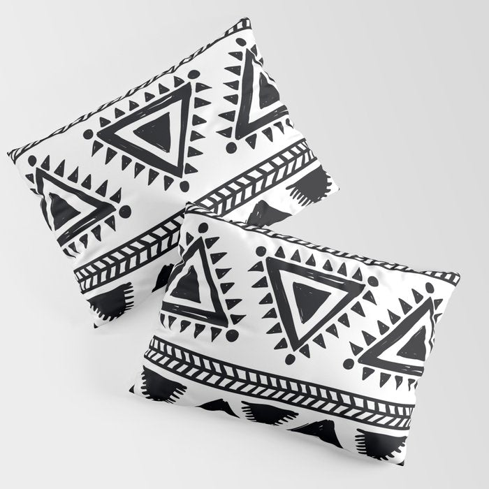 Tribal black and white Pillow Sham Gallery Image 3