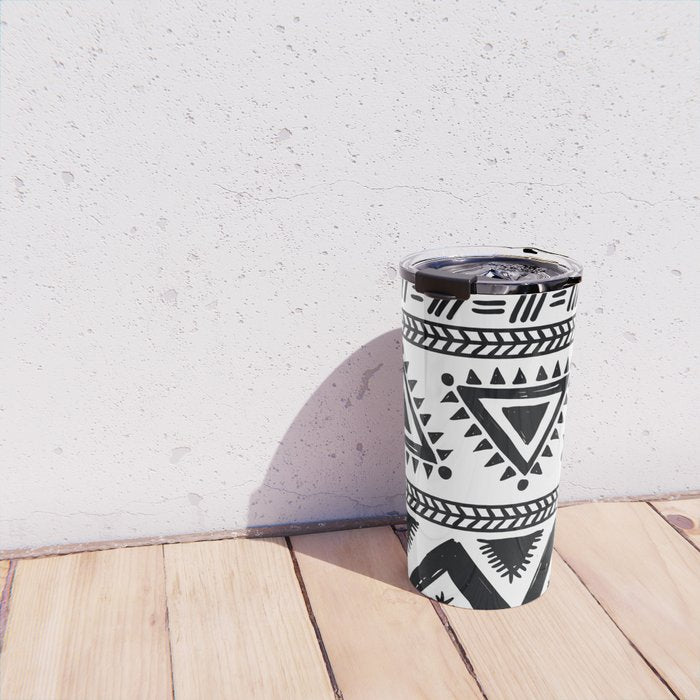 Tribal black and white Travel Mug Gallery Image 4