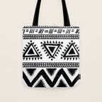 Tribal black and white Tote Bag Gallery Image 1