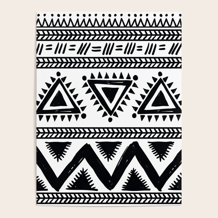 Tribal black and white Poster Gallery Image 4
