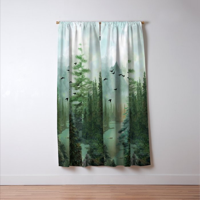 Mountain Morning 2 Window Curtain Gallery Image 3