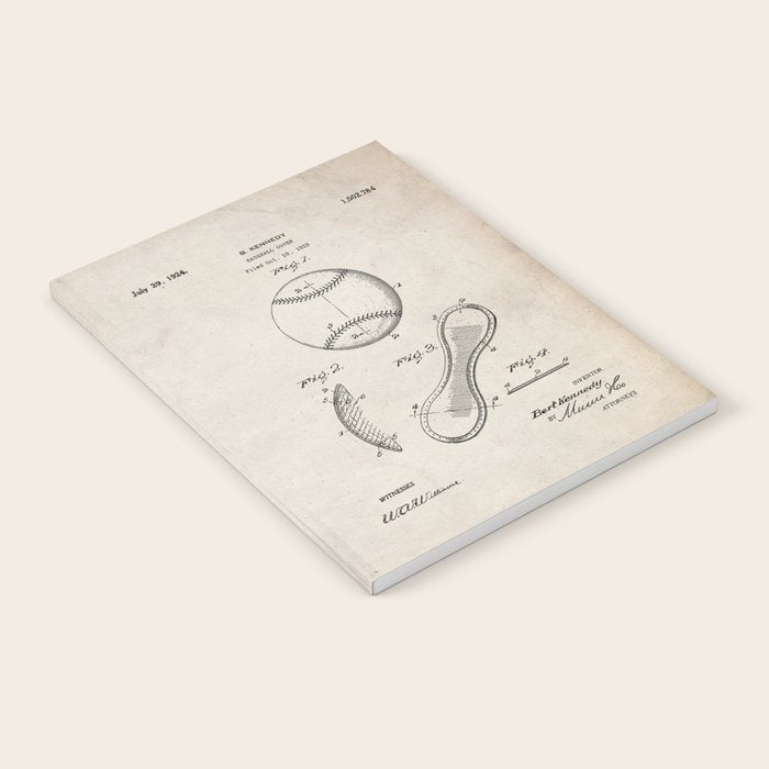 Baseball Patent - Softball Art - Antique Notebook Gallery Image 2