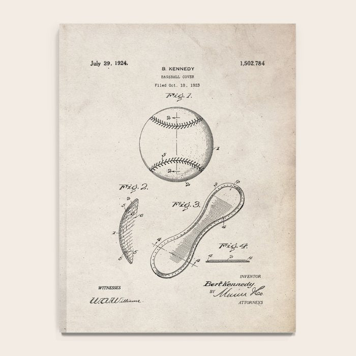 Baseball Patent - Softball Art - Antique Notebook Gallery Image 4