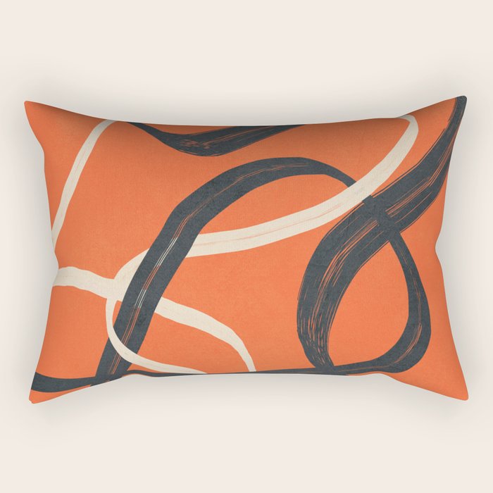 Minimal Abstract Lines Dance 2 Rectangular Pillow Gallery Image 1
