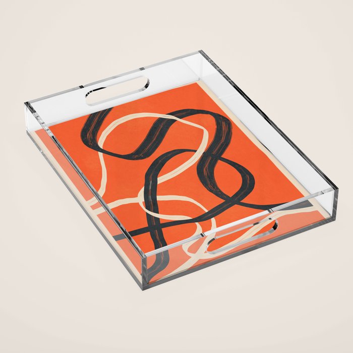Minimal Abstract Lines Dance 2 Acrylic Tray Gallery Image 1