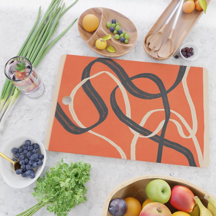 Minimal Abstract Lines Dance 2 Cutting Board Gallery Image 2