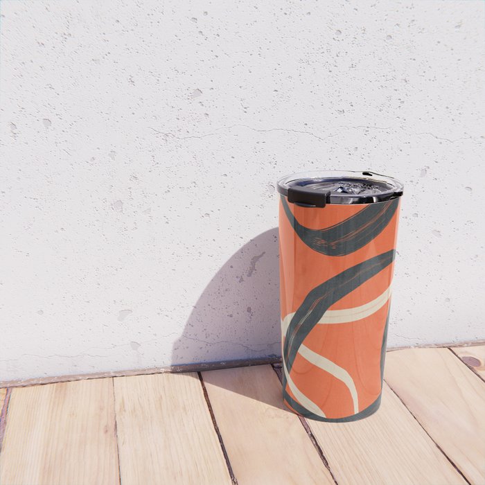 Minimal Abstract Lines Dance 2 Travel Mug Gallery Image 4