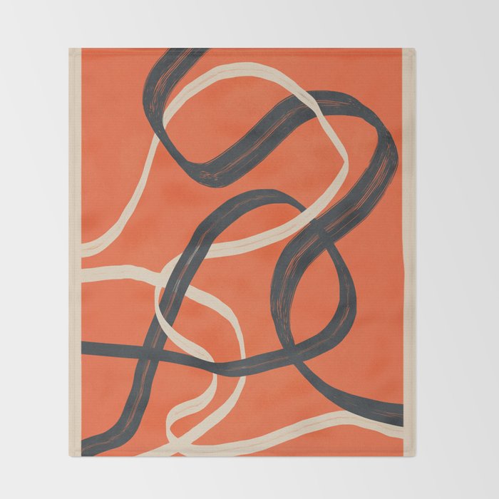 Minimal Abstract Lines Dance 2 Throw Blanket Gallery Image 2