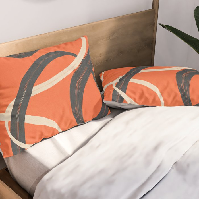 Minimal Abstract Lines Dance 2 Pillow Sham Gallery Image 2