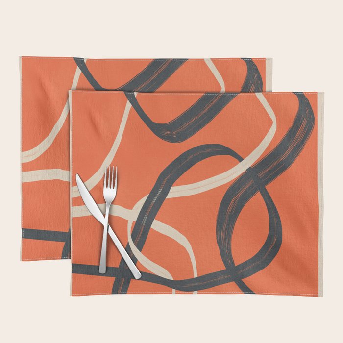 Minimal Abstract Lines Dance 2 Placemat Gallery Image 1