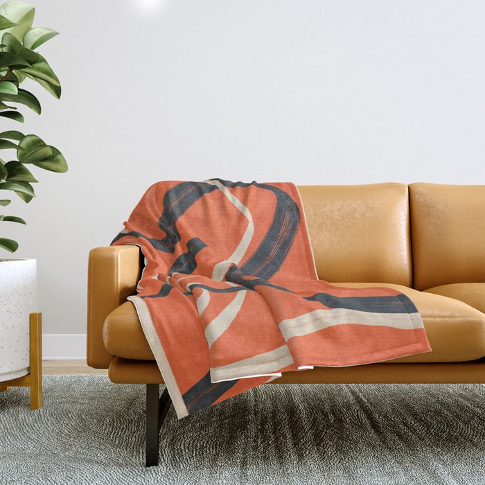Minimal Abstract Lines Dance 2 Throw Blanket Gallery Image 1
