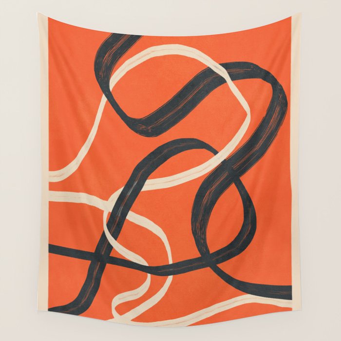 Minimal Abstract Lines Dance 2 Wall Tapestry Gallery Image 1
