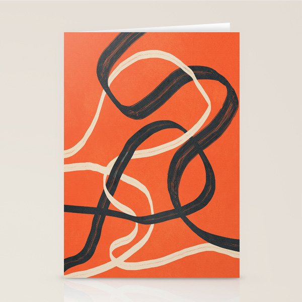 Minimal Abstract Lines Dance 2 Stationery Card Gallery Image 1