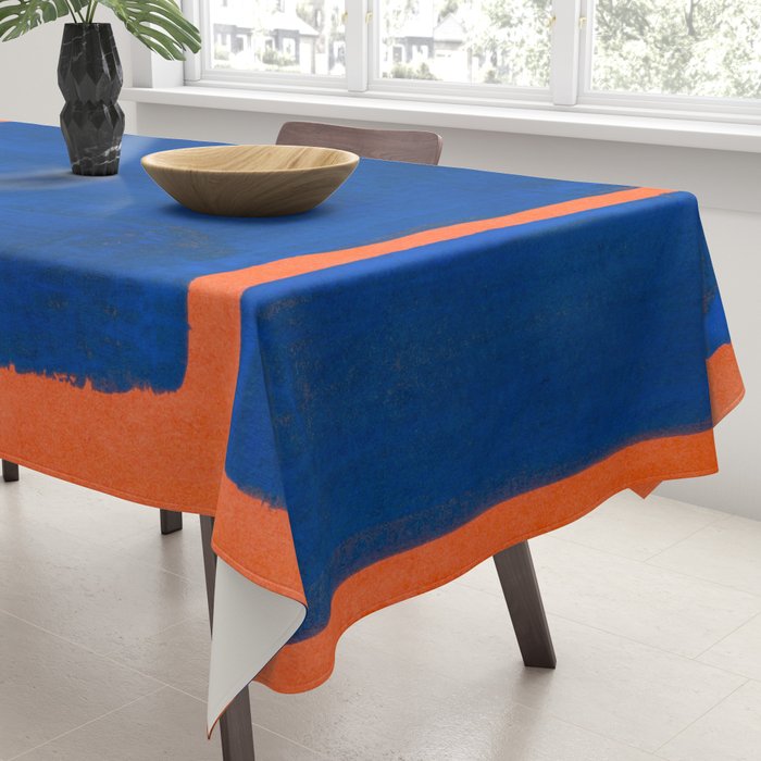 Colourful Field Orange And Blue Tablecloth Gallery Image 3