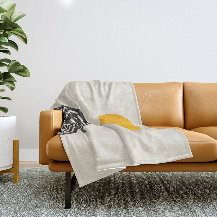 Gold Sun I: Mid-Century Modern Edition Throw Blanket Gallery Image 1