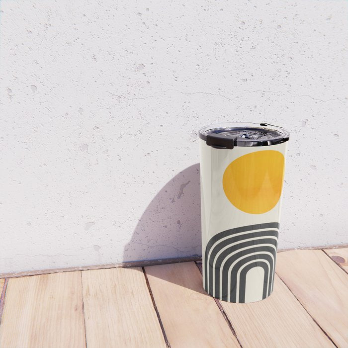 Gold Sun I: Mid-Century Modern Edition Travel Mug Gallery Image 4