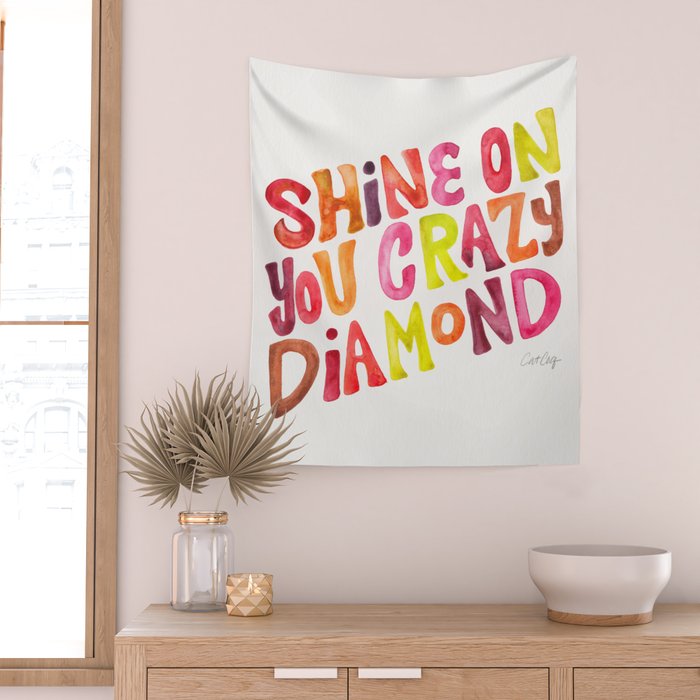 Shine On You Crazy Diamond - Rainbow Palette Wall Tapestry Gallery Image 2