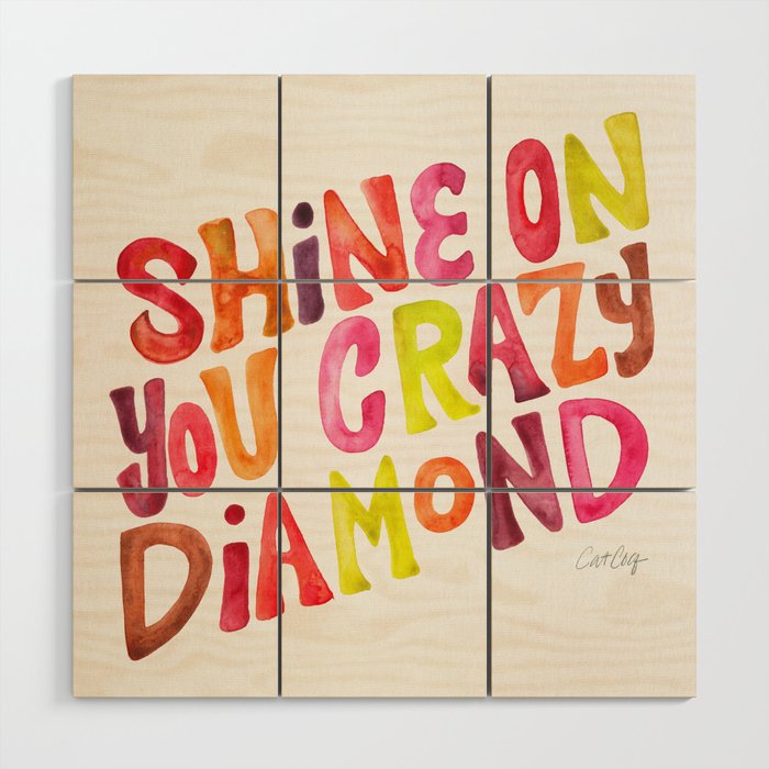 Shine On You Crazy Diamond - Rainbow Palette Wood Wall Art Gallery Image 1