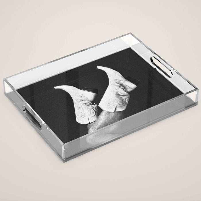 These Boots - Noir / Black & White Acrylic Tray Gallery Image 1