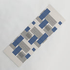 Stripes and Square Blue Composition - Abstract Yoga Mat Gallery Image 1