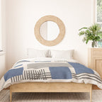 Stripes and Square Blue Composition - Abstract Duvet Cover Gallery Image 3