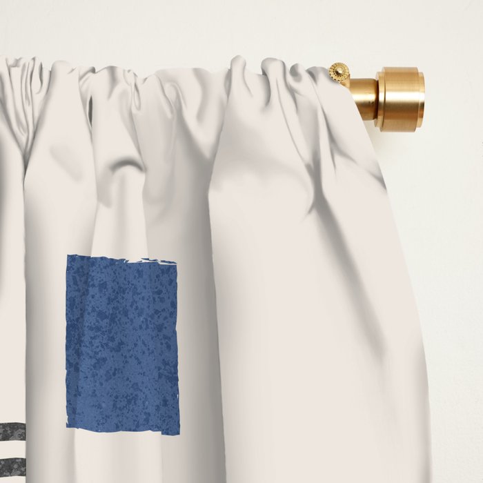 Stripes and Square Blue Composition - Abstract Window Curtain Gallery Image 2