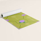 Tennis Rackets & Roses in Lime & Lavender Yoga Mat Gallery Image 2