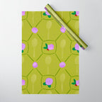 Tennis Rackets & Roses in Lime & Lavender Wrapping Paper Gallery Image 1