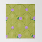 Tennis Rackets & Roses in Lime & Lavender Throw Blanket Gallery Image 2