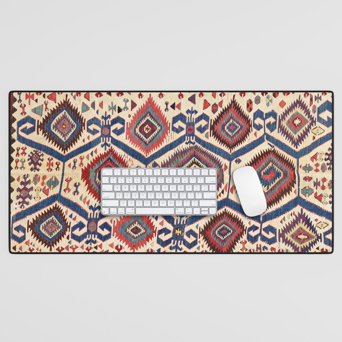 Konya Central Anatolian Antique Kilim Print Desk Mat Gallery Image 1