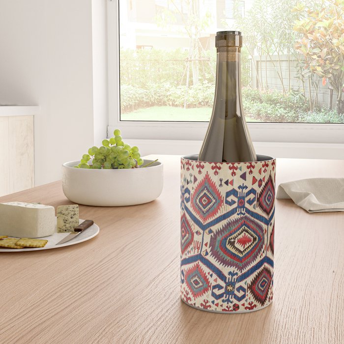 Konya Central Anatolian Antique Kilim Print Wine Chiller Gallery Image 4