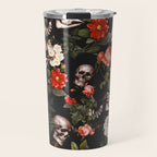 Floral and Skull Pattern Travel Mug Gallery Image 1
