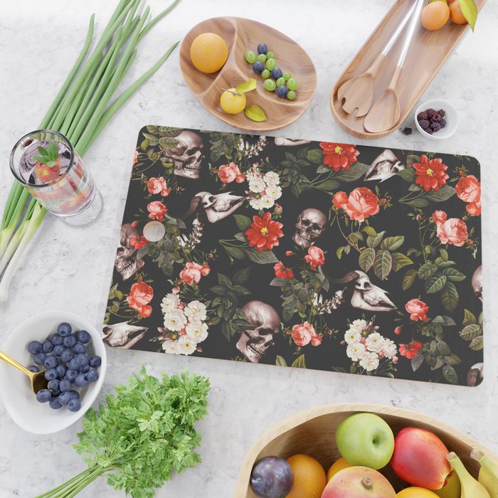 Floral and Skull Pattern Cutting Board Gallery Image 2