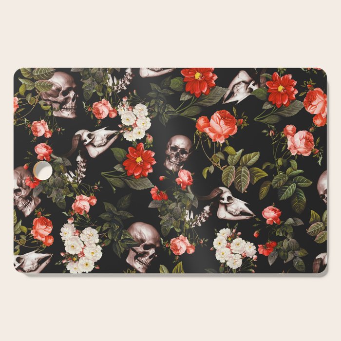 Floral and Skull Pattern Cutting Board Gallery Image 1