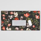 Floral and Skull Pattern Desk Mat Gallery Image 1